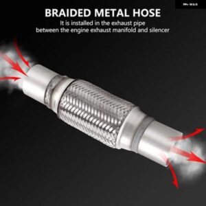 排気フレックス パイプ ステンレス ダブルブレード 2 X 6インチ 2個 両端長さ10インチ