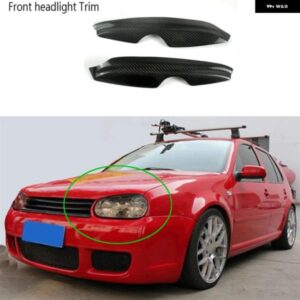カーボン 車用 ヘッドライト ランプ用アイブロウ ステッカー VW ゴルフ 4 MK4 IV 1999-2004 フロント ヘッドライト トリム