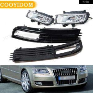 車用 フォグランプ アウディ A8 A8L D3 2008-2010 グリル フロント バンパー フォグランプ フレーム グリル カーアクセサリー 4E0807681AN 4E0807682AN