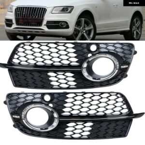 車用フロント バンパー フォグランプ グリル カバー アウディ Q5 スポーツ Sライン 2013-2017 ハニカム スタイリング サイド フォグランプ フレーム グリル