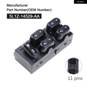 マスターウィンドウパワードア コントロール スイッチ 2004-2008 フォード F150 左側運転席 5L1Z-14529-AA 5L1Z14529AA