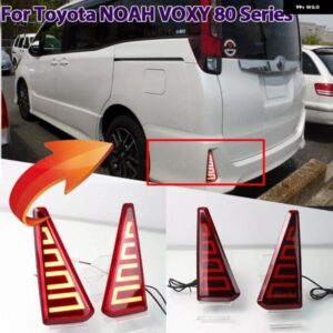 2個 車用点滅LED リフレクター ランプ リア フォグランプ バンパー ライト ブレーキ ハザード灯 トヨタ ノア ヴォクシー 80系