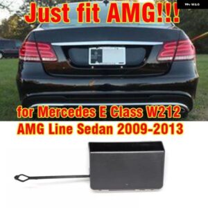 ブラックリア バンパー 牽引フックカバー メルセデス E クラス W212 AMGラインセダン 09-13
