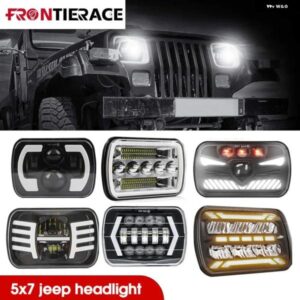 オート ヘッドライト FINDE 5X7/6X7 LED DRL トヨタ ピックアップ トラック プロジェクターハイロービームハロー 30000LM 400W カーアクセサリー
