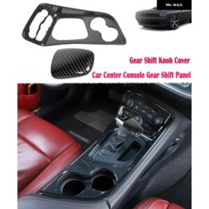 ダッジ チャレンジャー 2015-2022 カーセンター コンソール ギア シフト パネル デコレーションカバー ステッカー トリム ギア シフト ノブカバー トリム