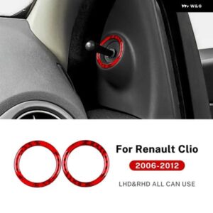 ソフトカーボン ステッカー 車バックミラー 調整リング トリム ルノー クリオ 2006-12 インテリア