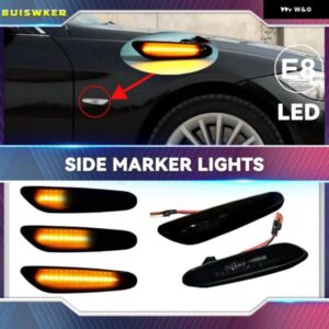 ダイナミックフローティングLEDウィンカーサイド マーカーライト ブリンカーランプ BMW E90 E91 E92 E93 E60 E87 E82 E46