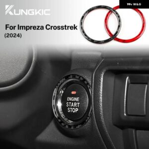 スバル クロストレック インプレッサ 2024年式 エンジン スタートストップ ボタン フレーム リアルソフトカーボン ステッカー インテリア アクセサリー