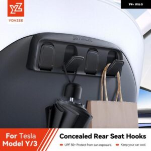 テスラ モデルY 3 ハイランド ジュニパー 2021-25 折りたたみ 式 隠しフック リア ABS素材 自動車内装アクセサリー