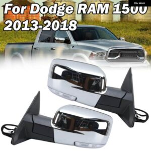 サイドミラー アセンブリ ダッジ ラム 1500 2500 3500 2013-2018 デュアルランプ デュアルプラグ 電気メッキサイドドアミラー カーアクセサリー