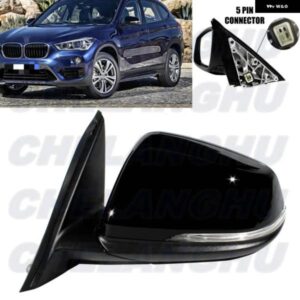 BMW X1 F48 2016-21 LHD 左側 5ピン ブラック塗装 パワー調整 メモリ パワーフォールドミラー アセンブリ