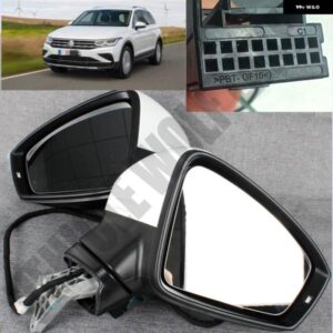 フォルクスワーゲン ティグアン 2017-23 9ピン ホワイト塗装 バックミラー 5NG857501A 5NG857502Aペア