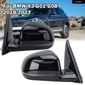 ドアミラー アセンブリ BMW X3 G01 G08 2018-2023 パワー 折りたたみ 式 メモリヒーター付き ブラックウィングサイドミラー カーアクセサリー