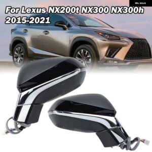 15ピンサイドミラー アセンブリ レクサス NXシリーズ NX200T NX350 2015-2021 光沢ブラック ブラインド スポット バックミラー カーアクセサリー