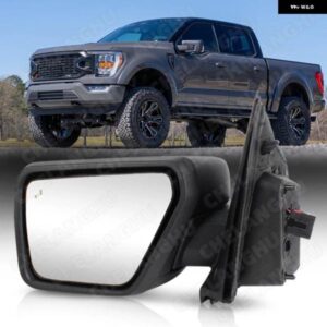 1個 左側 11ピン フォード F150 2021-24 2025 バックミラー 電動 折りたたみ 式 ヒーター付き パドルライト