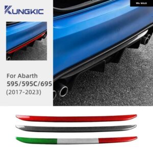 リアルハードカーボン アバルト 595 695 595C 2017-23 車用リア バンパー デコレーション ステッカー アクセサリー