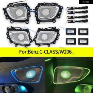 64色LEDメタル スピーカー カバー メルセデス ベンツ 2022 C クラス W206 車内 アンビエントライト オーディオ 装飾 ランプ 改装済み
