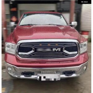 カー カスタム ビッグホーンシェルフロント グリル バンパー グリル ダッジ ラム1500 2013-2018文字ライトアッパー グリッド 付き