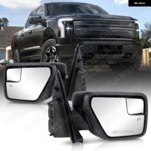 1ペア 5ピン 左+7ピン 右 フォード F150 2021-24 2025 パワー調整ヒートリアミラー アセンブリ 不均一 ブラック