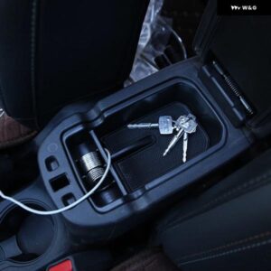 ブラック 車内 アームレスト 収納 ボックス グローブ ボックス コンテナ ジープ コンパス 2代目 2017-2020 カーパーツアクセサリー