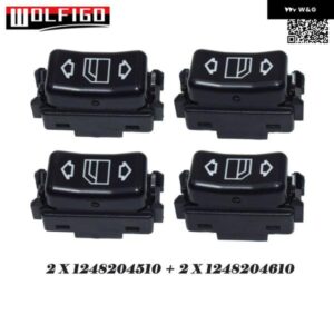 フロント リア 左 右 1 ボタン メルセデス W124 W126 W201 コンソール パワーウィンドウスイッチ 1248204510 1248204610