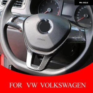 フォルクスワーゲン VW ゴルフ 7 GTI MK7 ジェッタ MK6 2015 2016 ポロ 2014 2015 + 車用 ステアリングホイール カバー トリム ステッカー