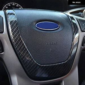 フォード レンジャー エベレスト エンデバー 2015 - 20 カーボンカラー ステアリングホイール フレーム 装飾 カバー