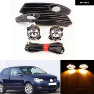 フロント HAOGEN / LED フォグランプ ライト 電球 付き + グリル + ワイヤー VW ポロ 9N3 MK4 フェイスリフト 2005 - 10