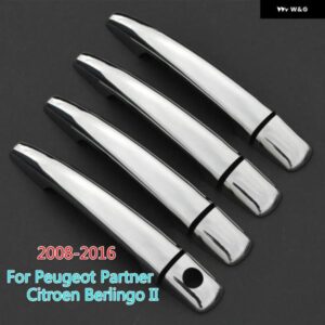 プジョー パートナー シトロエン ベルリンゴ II 2008-2016 クローム カー ドアハンドル カバー トリム ステッカー カー スタイリング