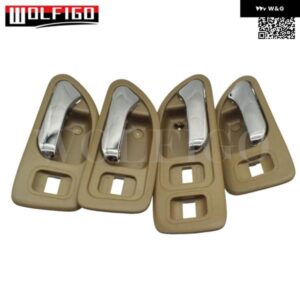 ベージュ 内側 内装 ドアハンドル クローム フロント リア 左 右 1994 1995 1996 1997 ホンダ アコード セダン ワゴン 72125SV4003ZE