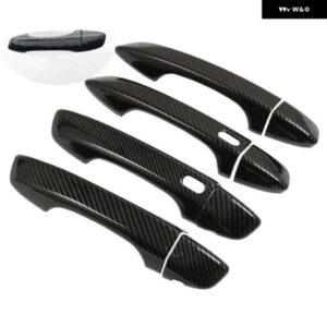 フォルクスワーゲン VW ティグアン MK2 2017-2021 カーボン クローム カーサイド ドアハンドル カバー トリム ステッカー スタイリング アクセサリー