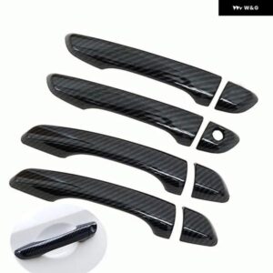 プジョー 3008 2017 - 22 カーボン クローム カー ドアハンドル カバー トリム ステッカー スタイリング アクセサリー