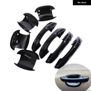 フォルクスワーゲン VW ゴルフ 6 MK6 2009-2013 光沢ブラック カーボン クローム カー ドアハンドル カバー ボウル トリム スタイリング アクセサリー