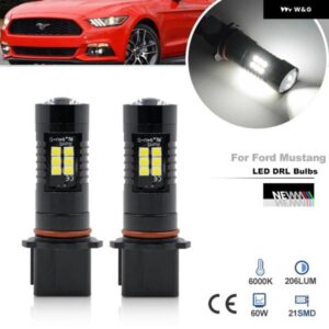フォード マスタング 2015 2016 2017 P13W PSX26WCANBUS LED デイタイム ランニングライト DRL バルブ 車用デイライト DLR パーキング ランプ 2個
