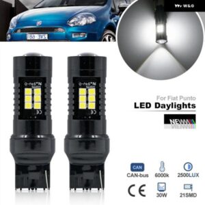 フィアット プント 199 プント EVO 2012 - 15-21 W21W 7440 T20 CANバス LED デイタイム ランニングライト DRL バルブ カーデイライト DLR