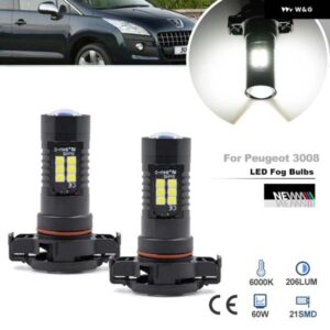 プジョー 3008 2008 208 207 シトロエン C4 カクタス C3 PSX24 PSX24 LED フォグランプ バルブ CANバス ヘッドランプ ドライビングライト パーキング ランプ