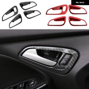 フォード フォーカス 3 4 2015 - 2017 LHD 車内 インテリア インナー ドアハンドル カバー ドアボウル トリム ステッカー アクセサリー