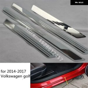 フォルクスワーゲン ゴルフ 7/6 MK7 MK6 2010-2018 ドアシル スカッフプレート トリム ステンレス スレッショルド キックペダル ステッカー