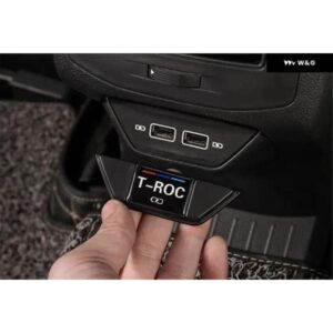 フォルクスワーゲン T-ROC ABS プラスチック リアUSB充電ポート カバー 傷防止 カーアクセサリー 2018-2023