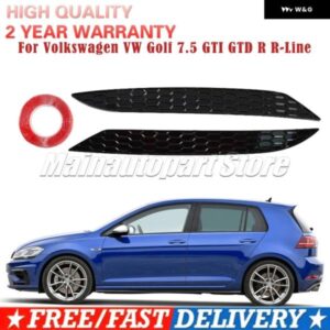 フォルクスワーゲン ゴルフ 7.5 GTI GTD R R-LINE ハッチバック フェイスリフト 2017-2020 グロスブラック リア バンパー リフレクター インサートセット