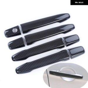 プジョー 4007 2007 - 12 クロームカーボン ドアハンドル カバー トリム ステッカー カー スタイリング アクセサリー