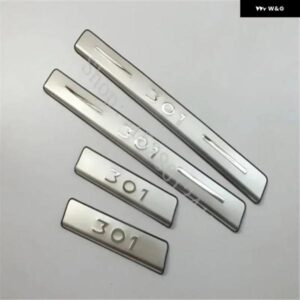 プジョー 301 2012 2013 2014-2019 ステンレス ドアシル スカッフプレート プロテクター ガード カーアクセサリー