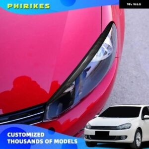 ペア車 ヘッドライト アイブロウ ステッカー トリム カバー フォルクスワーゲン VW ゴルフ 6 VI MK6 GTI GTR GTD 2008 - 2013アクセサリー