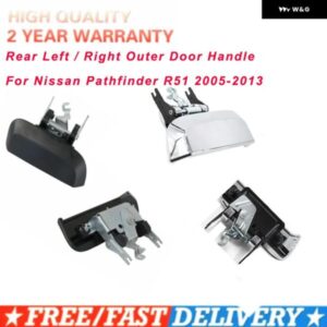 ブラック/シルバー リア左/右 アウター ドアハンドル 日産 パスファインダー R51 2005-2013