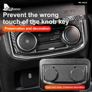 フォード エクスプローラー 2020 - 23 トリム インナー自動車アクセサリー - カーボン スタイル ABS 車リア AC ボタン カバー