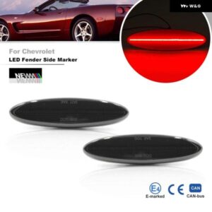 スモークレンズ リアレッド LED サイド マーカーライト 2個 シボレー コルベット C5 1997-2004 交換用 OEM: 16523536 16524722