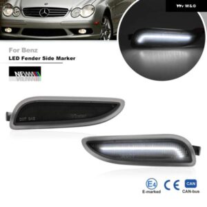 OE仕様 バンパー スモークホワイトLEDフェンダー サイドマーカー リフレクター ライト ベンツ W209 CLK クラス CLK280 CLK320 CLK350 CLK550 CLK55 AMG