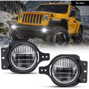 2個 4インチ フォグランプ マウント ブラケット フロント バンパー ドライビングライト ジープ ラングラー JL JLU 2018-2021+ フォグランプ クロームペア