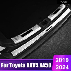 トヨタ RAV4 2019 - 24 XA50 ハイブリッド トランク カバー テールゲートガード リア バンパー スカッフ シルプレート アクセサリー