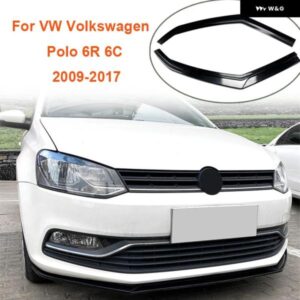 光沢 黒車フロントロア バンパー スポイラー チン リップスプリッター ディフューザー デフレクターガード2009 - 2017 VW フォルクスワーゲン ポロ6R 6C